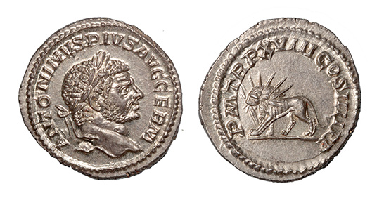 Caracalla, 198-217 A.D. Rev. Lion