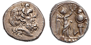 Roman Republic 211-208 BC Jupiter Silver Victoriatus NGC CHMS Fine Sty –  capstonecoins